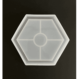 Molde de silicona posavasos hexagonal con borde, 10cm.