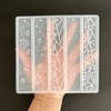 Molde de silicona 5 marcapáginas/hojas, con diseños textura.
