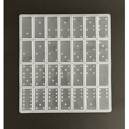 Molde de silicona DOMINÓ TRADICIONAL doble 6, 28 piezas.