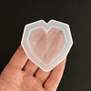 Molde de silicona corazón 3D facetado, tamaño S.