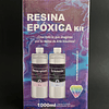 Kit resina epóxica cristal de litro, 1000ml (500ml cada botella), proporción 1:1 volumétrica, libre de VOC, libre de BPA.