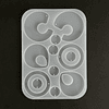 Molde de silicona aros/pendiente, A1002, tres pares circulares.