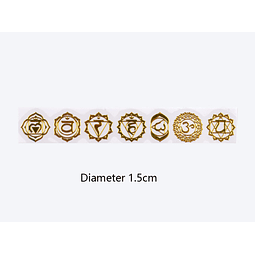 Mini stickers metálicos 7 chakras dorado (CHD7) 