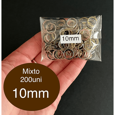 Argollas de unión abiertas 10mm Mixtos, 24gr (200 unidades aprox)