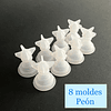 Set 8 moldes pieza "Peón" para juego ajedrez , 3cm de alto.