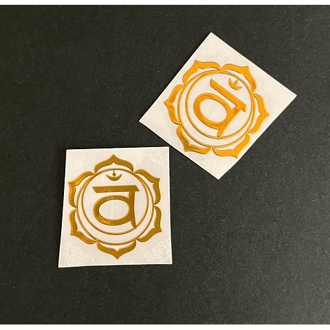 Stickers metalizado 2 unidades CHAKRA SACRO (02)