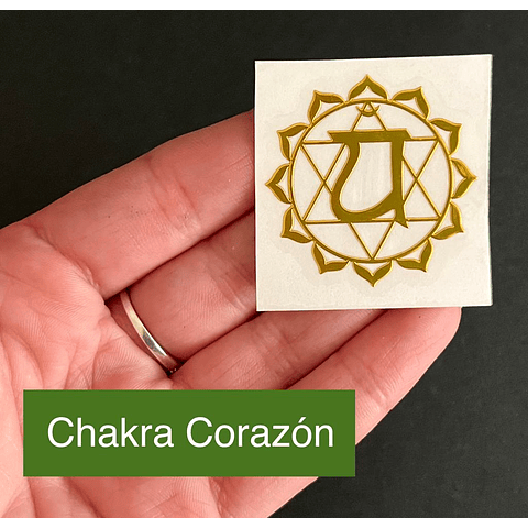 Stickers metalizado 2 unidades CHAKRA CORAZÓN (04)