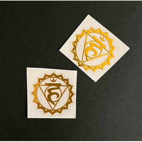 Stickers metalizado 2 unidades CHAKRA GARGANTA (05)
