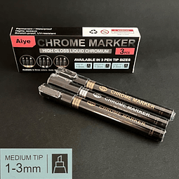 Set marcadores/rotuladores cromados 3 colores, punta oblicua 1-3mm.