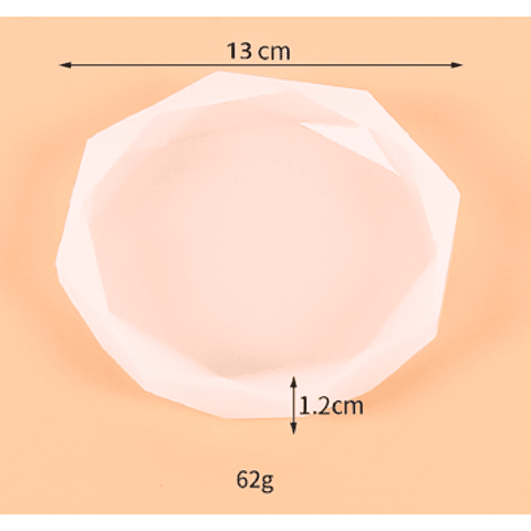 Molde de silicona posavasos circular facetado 12cm