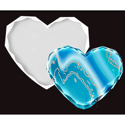 Molde de silicona posavasos corazón facetado 12cm