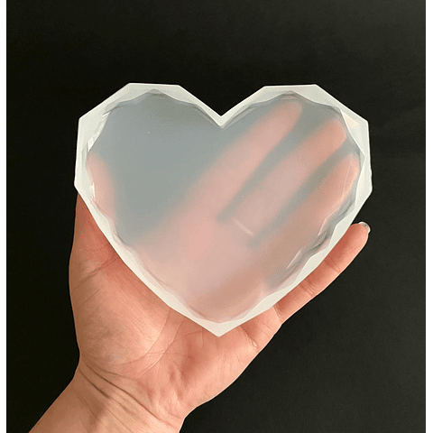 Molde de silicona posavasos corazón facetado 12cm