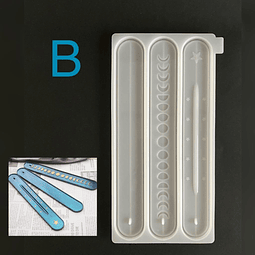 Molde de silicona triple porta incienso OVALADO 25cm, diseños.