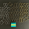 Kit 160g biseles geométricos (aprox 55pcs, tres colores) + cinta especial no deja rastro