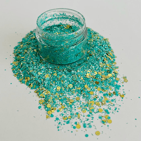 Shunky glitter mixto CARNAVAL verde agua 20g (0037)