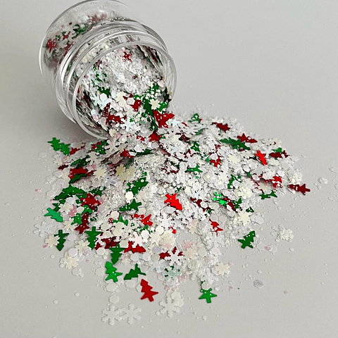 Glitter temático shunky con lentejuelas 20g BLANCA NAVIDAD (0038)