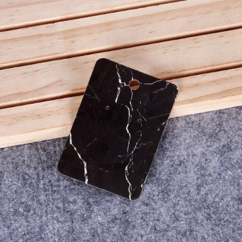 Tags para aros con perforación, MÁRMOL NEGRO, 30unidades, 5x7cm
