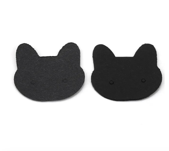 Tags para aros, papel kraft, GATITO NEGRO, 50unidades, 3,5cm