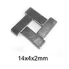 Imanes de neodimio (N35), bloque de 14x4x2mm, 10unidades.