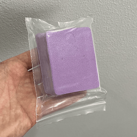 Tags para aros con perforación, color lila, 50unidades, 5x6.5cm