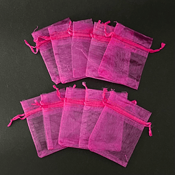 Bolsas de organza FUCSIA, 7x9cm, 10 unidades