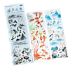 Stickers bordes holográficos ORIENTAL, fondo transparente, peces Koi, 3pcs