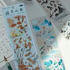Stickers bordes holográficos ORIENTAL, fondo transparente, peces Koi, 3pcs