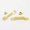 Colgador/gancho metálico dientes sierra (B), 4cm, dorados, 3 unidades.
