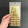 Lámina stickers NÚMEROS, dos tamaños, brillantes holográficas.