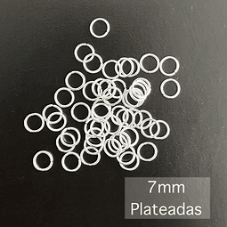 20g de argolla de unión metálicas Plateadas, 7mm, (aprox 200uni)