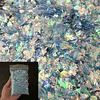 Flakes/hojuelas de papel iridiscente, 20g aprox. color CELESTE