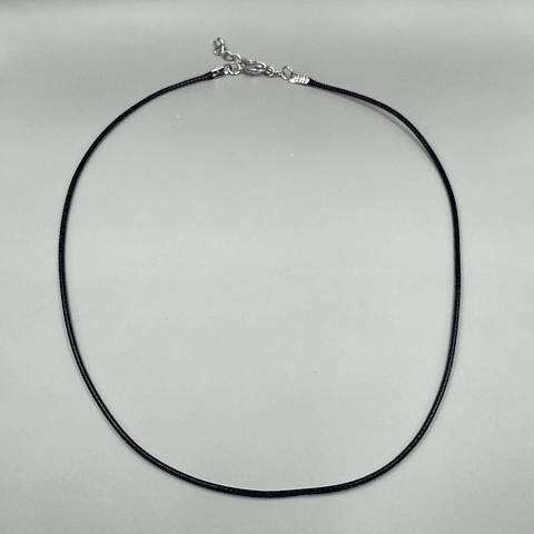 Collar/cadena cuerina 48cm (24cm doblada), 5uni, Negras, ajustables.