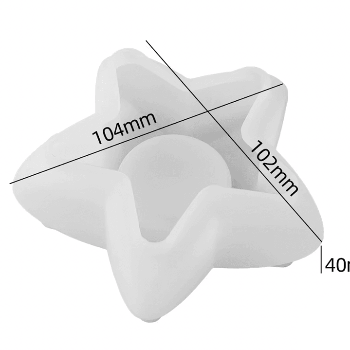 Molde de silicona porta velas (tea light) ESTRELLA 2
