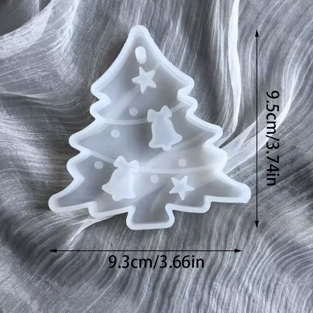Molde de silicona colgante ornamento navidad ÁRBOL/PINO 10cm 1