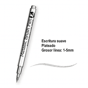 Rotulador/plumón metálico SOFT PLATEADO, 1-5mm, waterproof, permanente. 