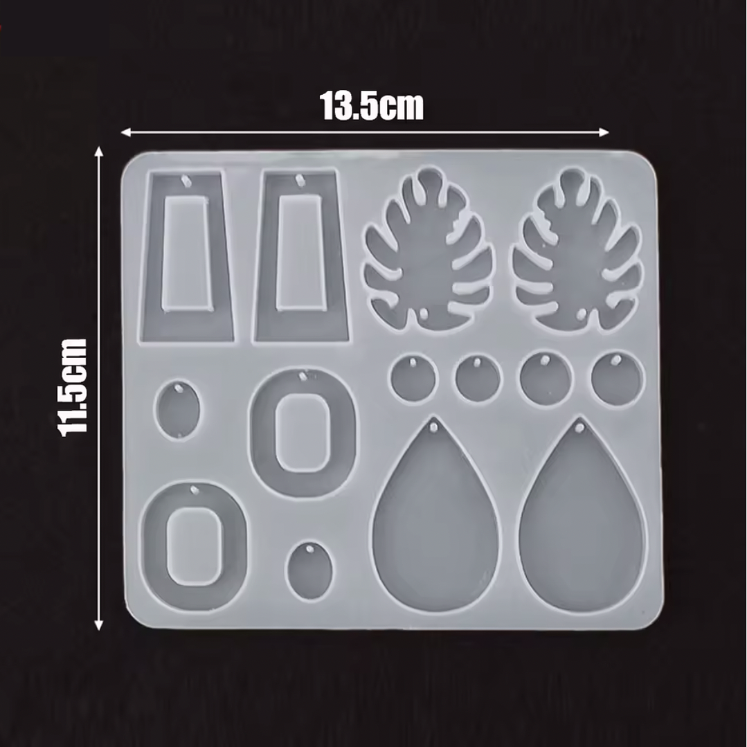 Molde de silicona aros/pendientes Hoja de Palma 1