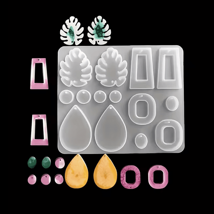 Molde de silicona aros/pendientes Hoja de Palma 3