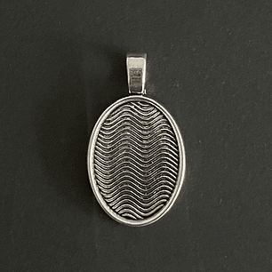 Camafeo #04 colgante OVALADO (1u), color plateado.