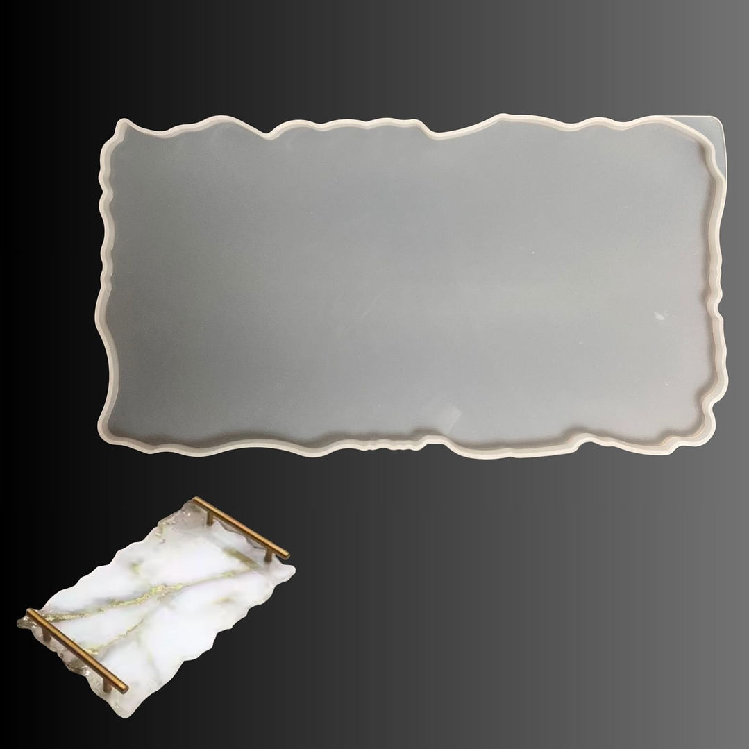 Molde de silicona bandeja rectangular bordes irregulares 30cm  1