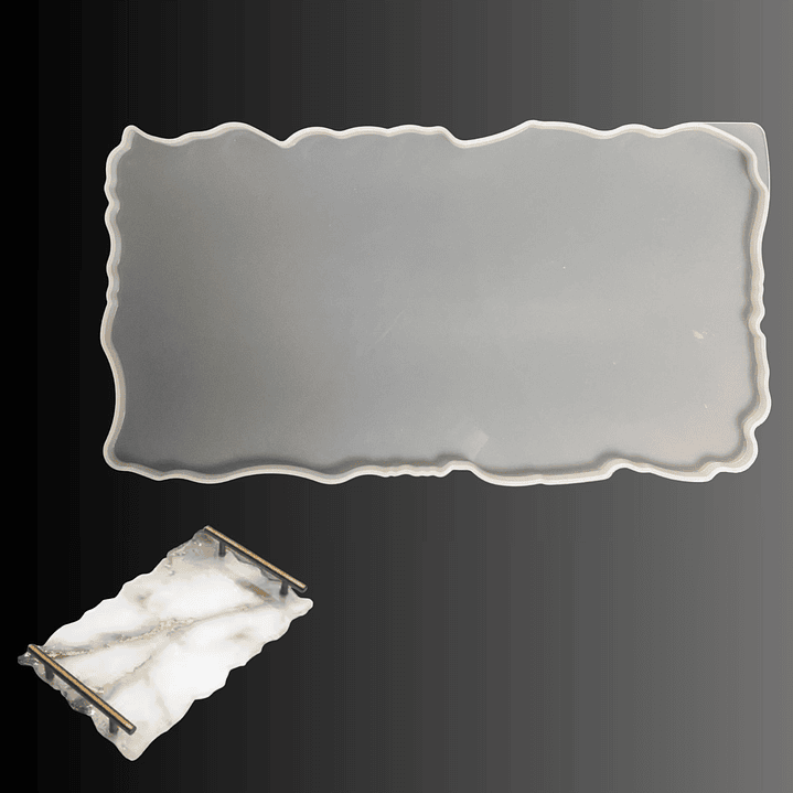 Molde de silicona bandeja rectangular bordes irregulares 30cm  1