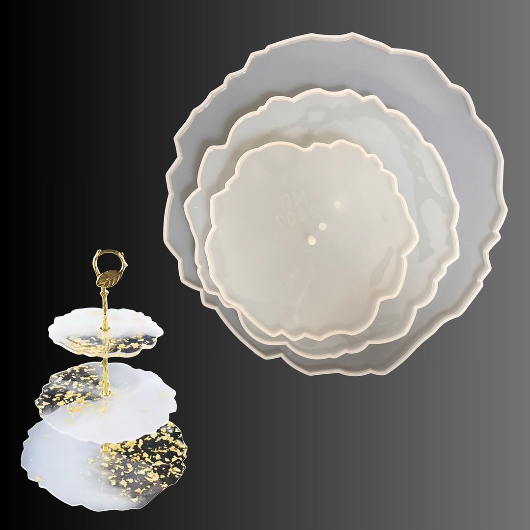 Set moldes de silicona bandejas TRES NIVELES CIRCULAR. 1