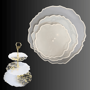 Set moldes de silicona bandejas TRES NIVELES CIRCULAR.