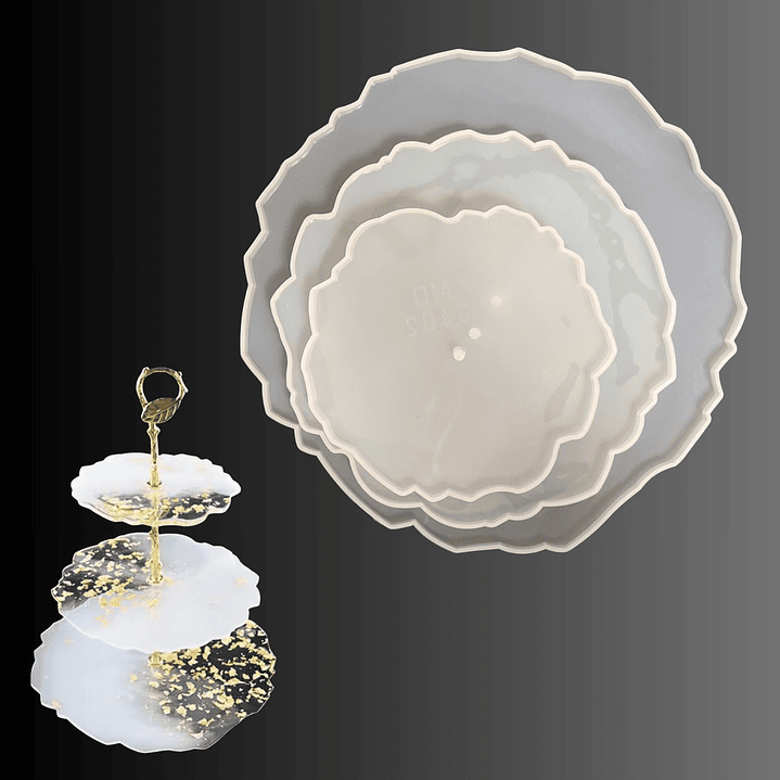 Set moldes de silicona bandejas TRES NIVELES CIRCULAR. 1