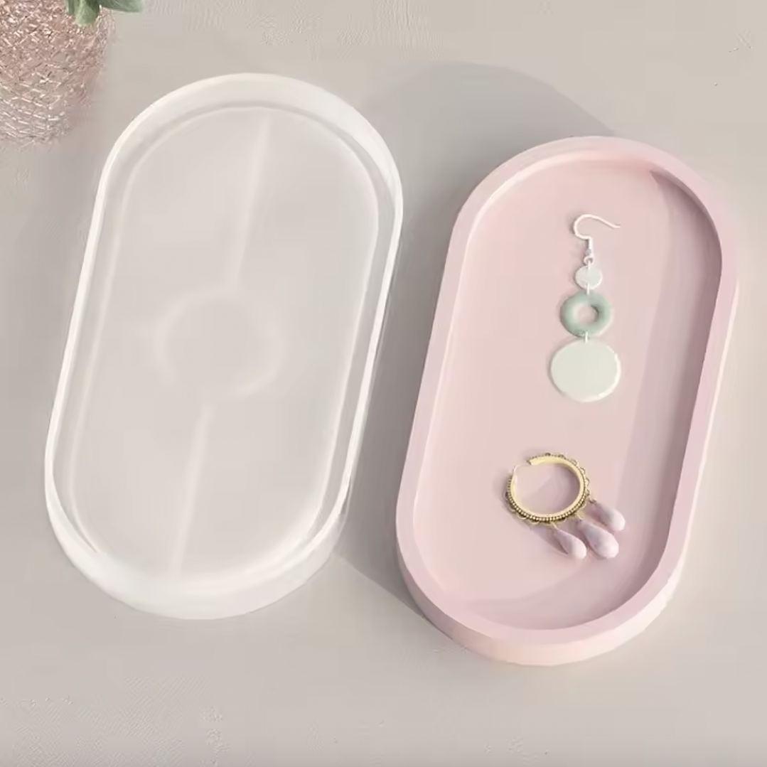 Molde de silicona bandeja elíptica grande 24cm, con borde. 1