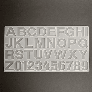 Molde de silicona letras Alfanumérico POR EL DERECHO, 36cm.