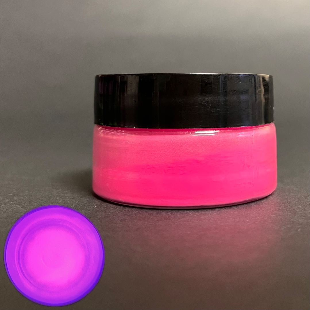 Pigmento en polvo fotoluminiscente ROSADO, 20g, brilla en la oscuridad. 1