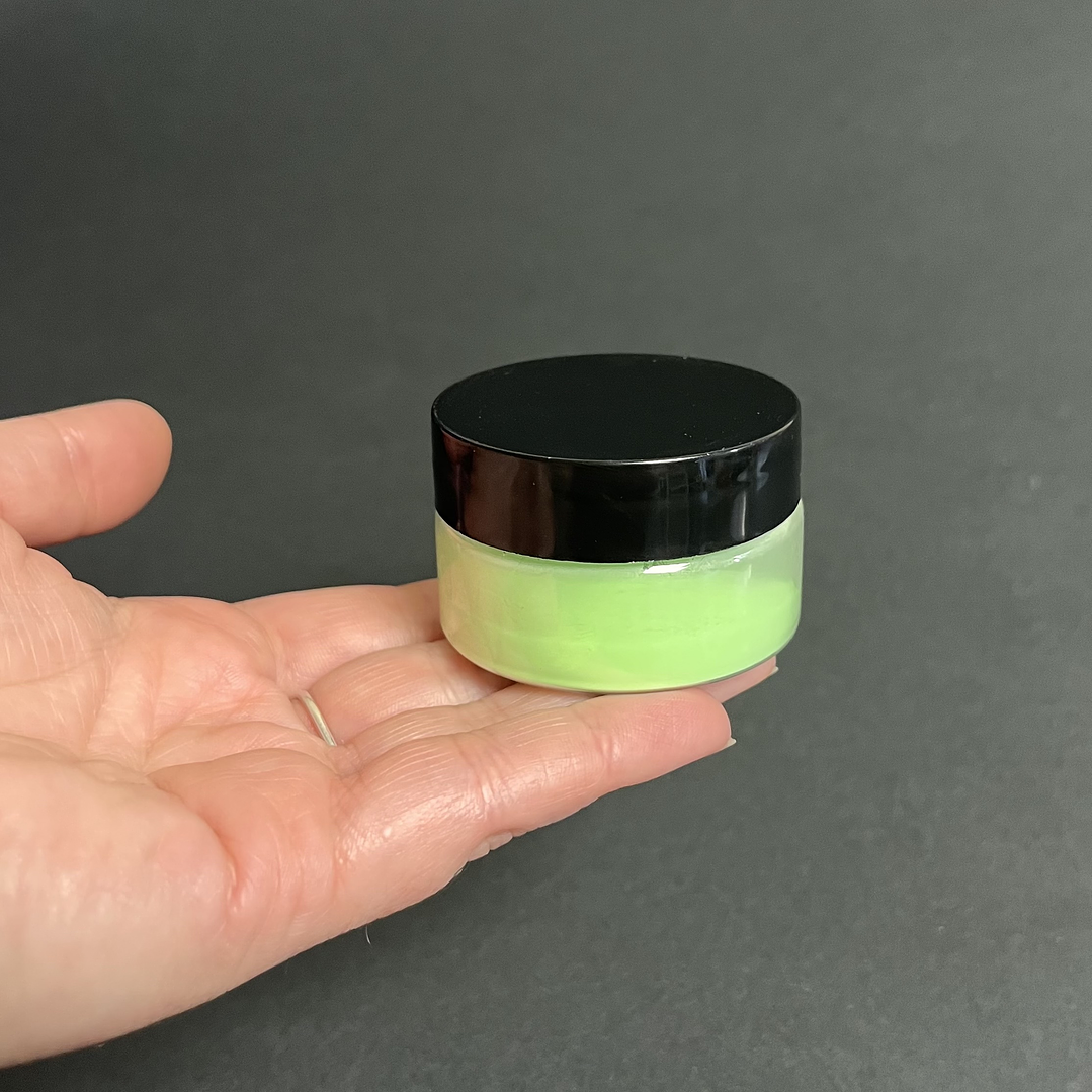 Pigmento en polvo fotoluminiscente VERDE, 20g, brilla en la oscuridad. 2
