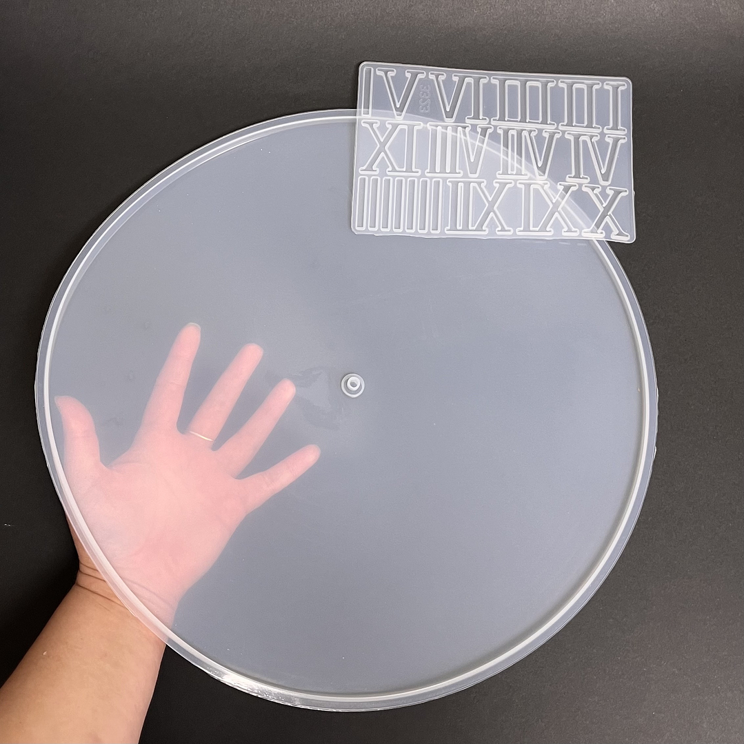 Molde de silicona reloj GRANDE ROMANO 37cm + molde números 2