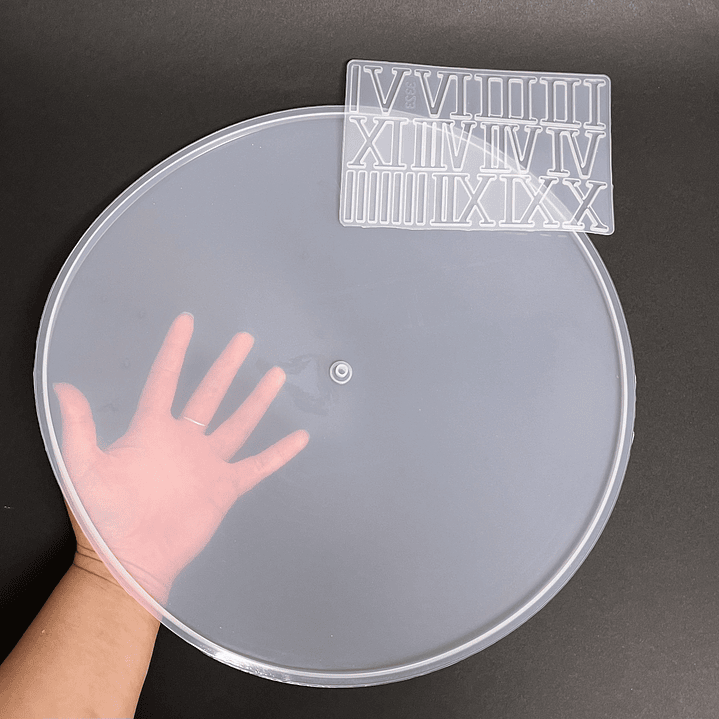 Molde de silicona reloj GRANDE ROMANO 37cm + molde números 2