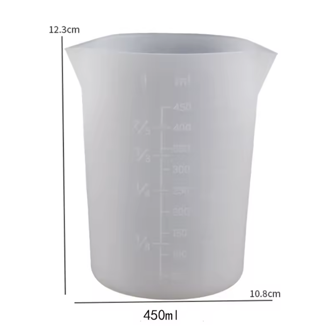 Vaso/taza mezcladora milimetrado de silicona 450ml doble boquilla 2
